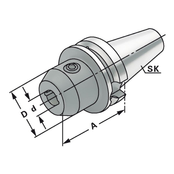 Fräseraufnahme BT 40-18-63 mit Kühlkanälen