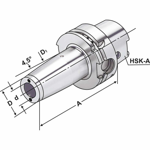 Schrumpffutter HSK 63-32-160 mit Kühlkanälen DIN 69893 Form A